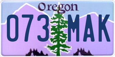OR license plate 073MAK