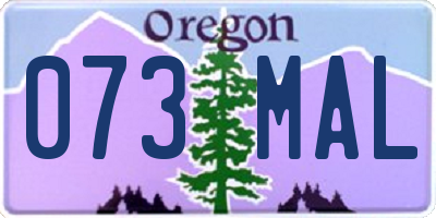 OR license plate 073MAL