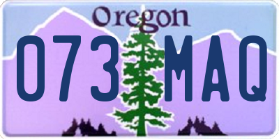 OR license plate 073MAQ