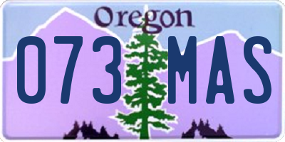 OR license plate 073MAS