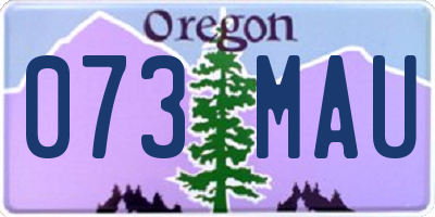 OR license plate 073MAU