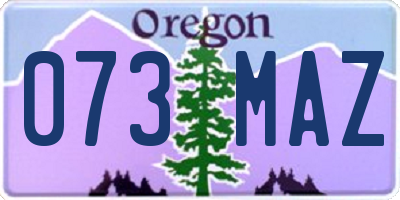 OR license plate 073MAZ