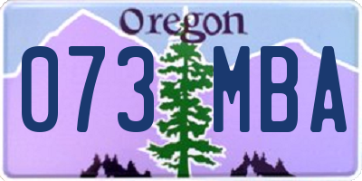 OR license plate 073MBA