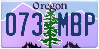 OR license plate 073MBP