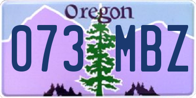 OR license plate 073MBZ