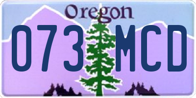 OR license plate 073MCD