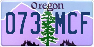 OR license plate 073MCF