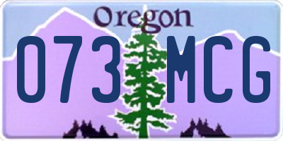 OR license plate 073MCG