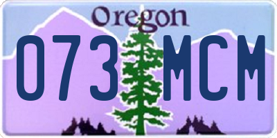 OR license plate 073MCM