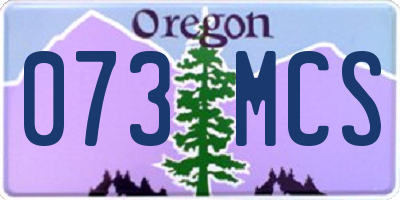 OR license plate 073MCS