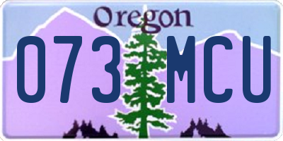 OR license plate 073MCU