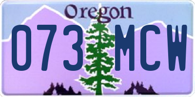 OR license plate 073MCW