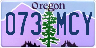 OR license plate 073MCY