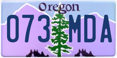 OR license plate 073MDA