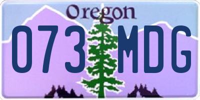OR license plate 073MDG