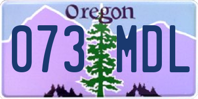 OR license plate 073MDL