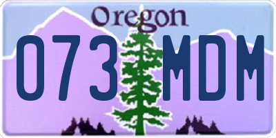 OR license plate 073MDM
