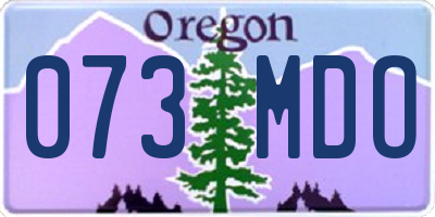 OR license plate 073MDO