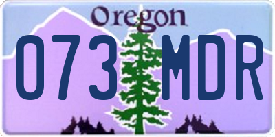 OR license plate 073MDR