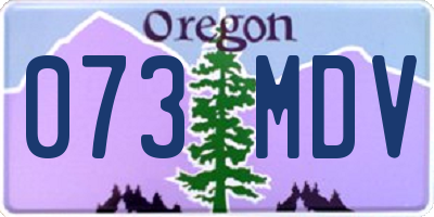 OR license plate 073MDV