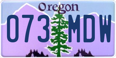 OR license plate 073MDW