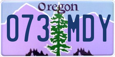 OR license plate 073MDY