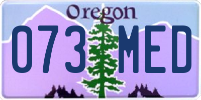 OR license plate 073MED