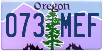 OR license plate 073MEF