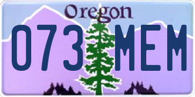 OR license plate 073MEM