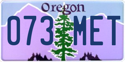 OR license plate 073MET