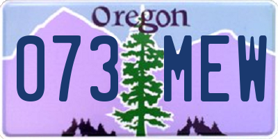 OR license plate 073MEW