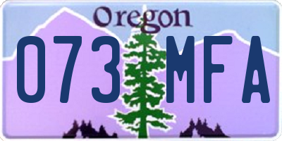 OR license plate 073MFA