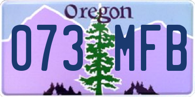 OR license plate 073MFB