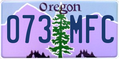 OR license plate 073MFC