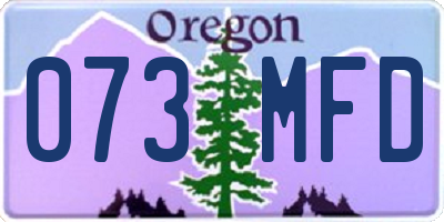 OR license plate 073MFD