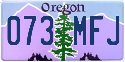 OR license plate 073MFJ