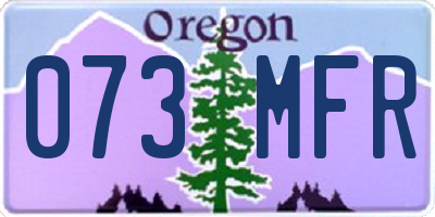 OR license plate 073MFR