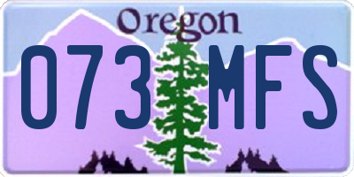 OR license plate 073MFS