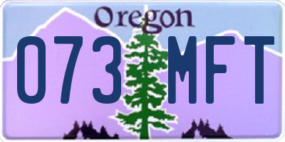 OR license plate 073MFT