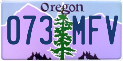 OR license plate 073MFV