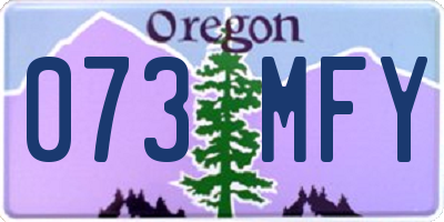 OR license plate 073MFY