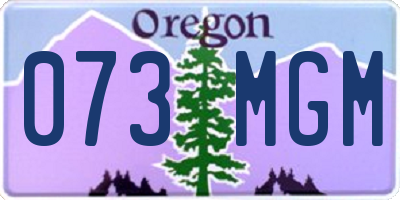 OR license plate 073MGM