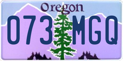 OR license plate 073MGQ