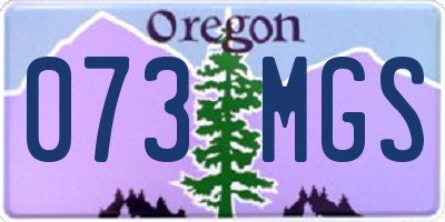 OR license plate 073MGS