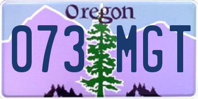OR license plate 073MGT