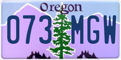 OR license plate 073MGW