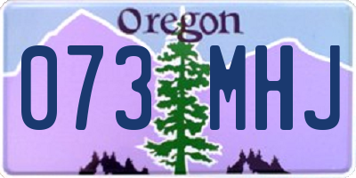 OR license plate 073MHJ