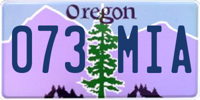 OR license plate 073MIA