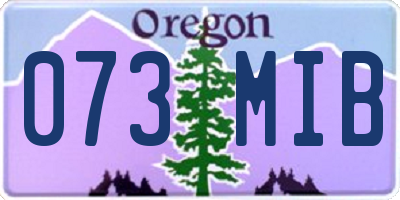 OR license plate 073MIB