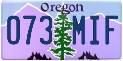 OR license plate 073MIF